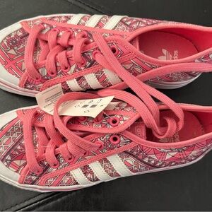 adidas Pink and White Patterned Women's Sneakers